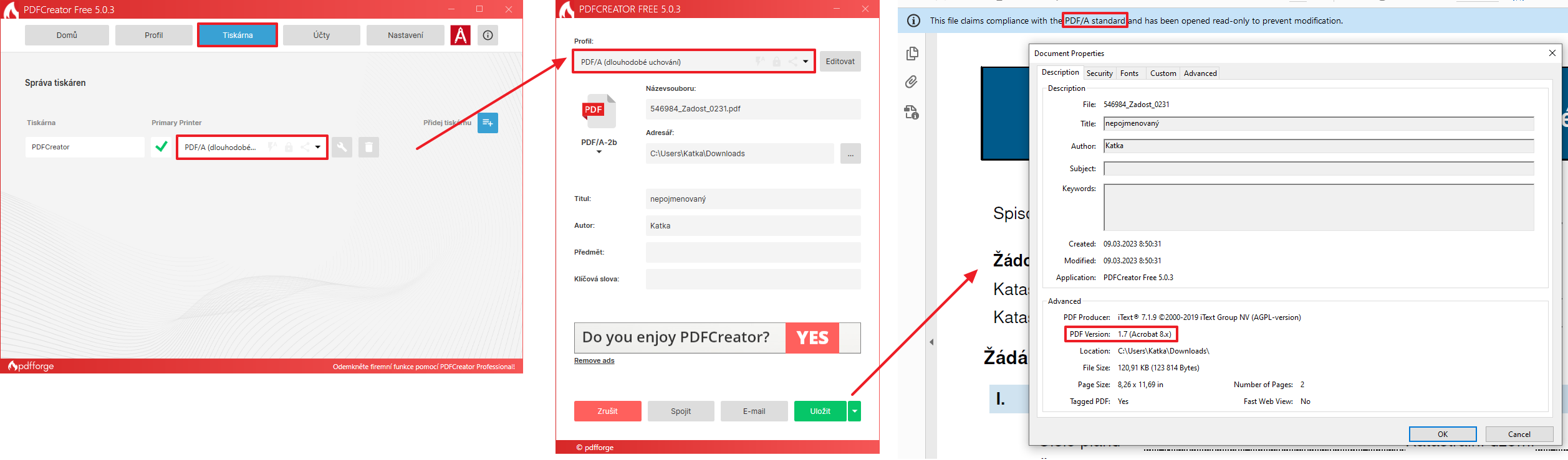 Odevzd v n PDF soubor na KP ve form tu PDF A